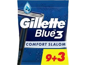 Станок одноразовий для голiння 12шт чол Blue 3 Comfort Slalom ТМ GILLETTE