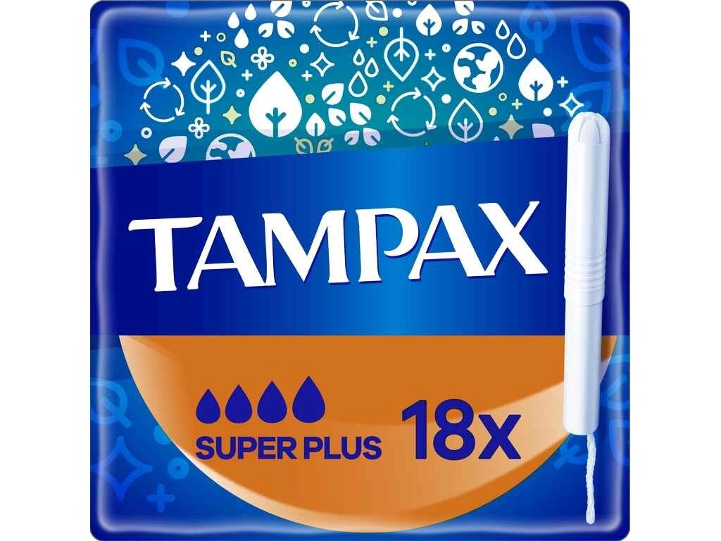 Тампони 18шт з аплікатором Super Plus ТМ Tampax від компанії Фортеця - фото 1