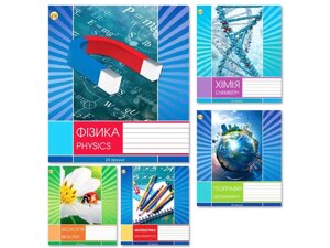 Зошит в клітинку 24арк. 20шт/уп шкільний МІКС 5К Предметні ТМ ТЕТРАДА