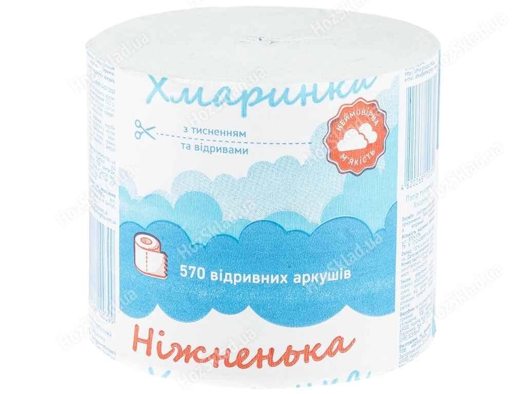 Туалетний папір 8шт 1шар Хмаринка блакитний ТМ НІЖНЕНЬКА від компанії Фортеця - фото 1