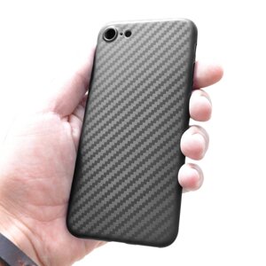 Ультратонка пластикова накладка Carbon iPhone 7/8 black