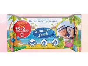 Вологі серветки 17шт дитячі 152шт ТМ Summer Fresh