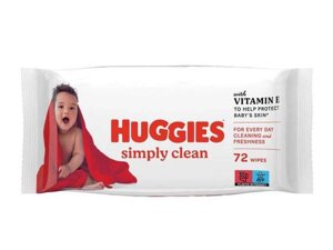 Вологі серветки 72шт simply clean ТМ HUGGIES