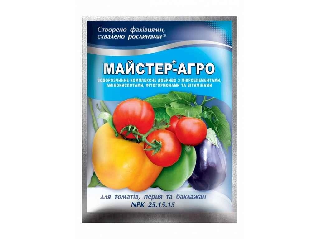 Водорозчинне сухе добриво для томатів, перцю та баклажанів, 100г ТМ Майстер-Агро від компанії Фортеця - фото 1