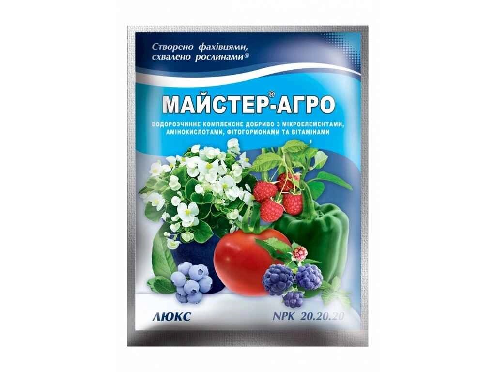 Водорозчинне сухе добриво ЛЮКС (NPK 20.20.20) 100г ТМ Майстер-Агро від компанії Фортеця - фото 1