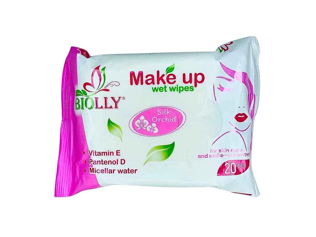 Вологі серветки make up, 20 шт ТМ BIOLLY від компанії Фортеця - фото 1