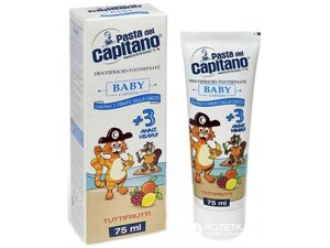 Зубна паста 75мл Від 3 років Дитяча 3 Зі смаком фруктів ТМ Pasta del Capitano