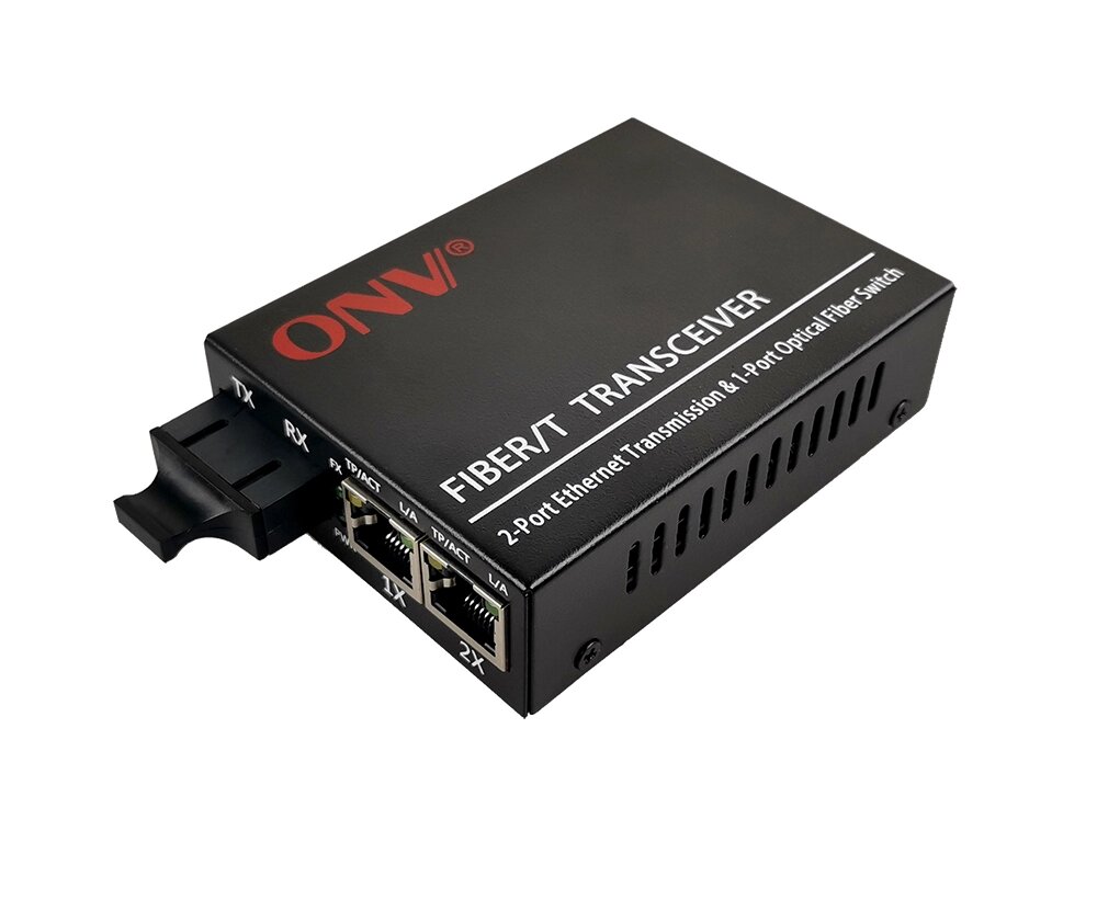 2Х портовий медіаконвертор ONV-0110S-SCX-S2-A, 2*100М RJ45 + 1*SC порт ( single mode single fiber,1310/1550nm, 20km ) від компанії Price Killer - фото 1