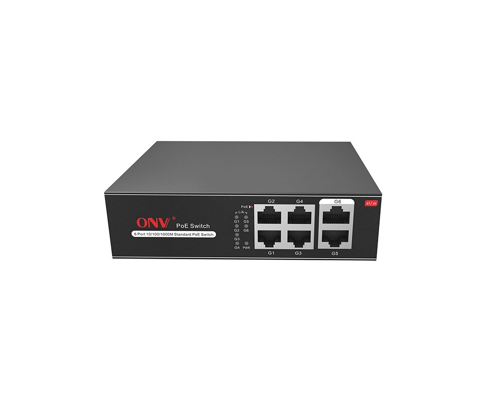 4Х портовий комутатор PoE Full Gigabit 4xPoe1000Мбіт ONV-H3064P, 2х1000 Мбіт, + загальна потужність 65 Вт від компанії Price Killer - фото 1