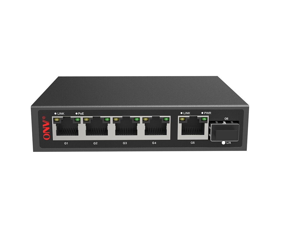 4Х портовий PoE Full Gigabit комутатор ONV-POE33064PFG, 4xPoe1000Мбіт + 2х1000 Мбіт + 1хSFP 1000Мбіт, до 250м, від компанії Price Killer - фото 1