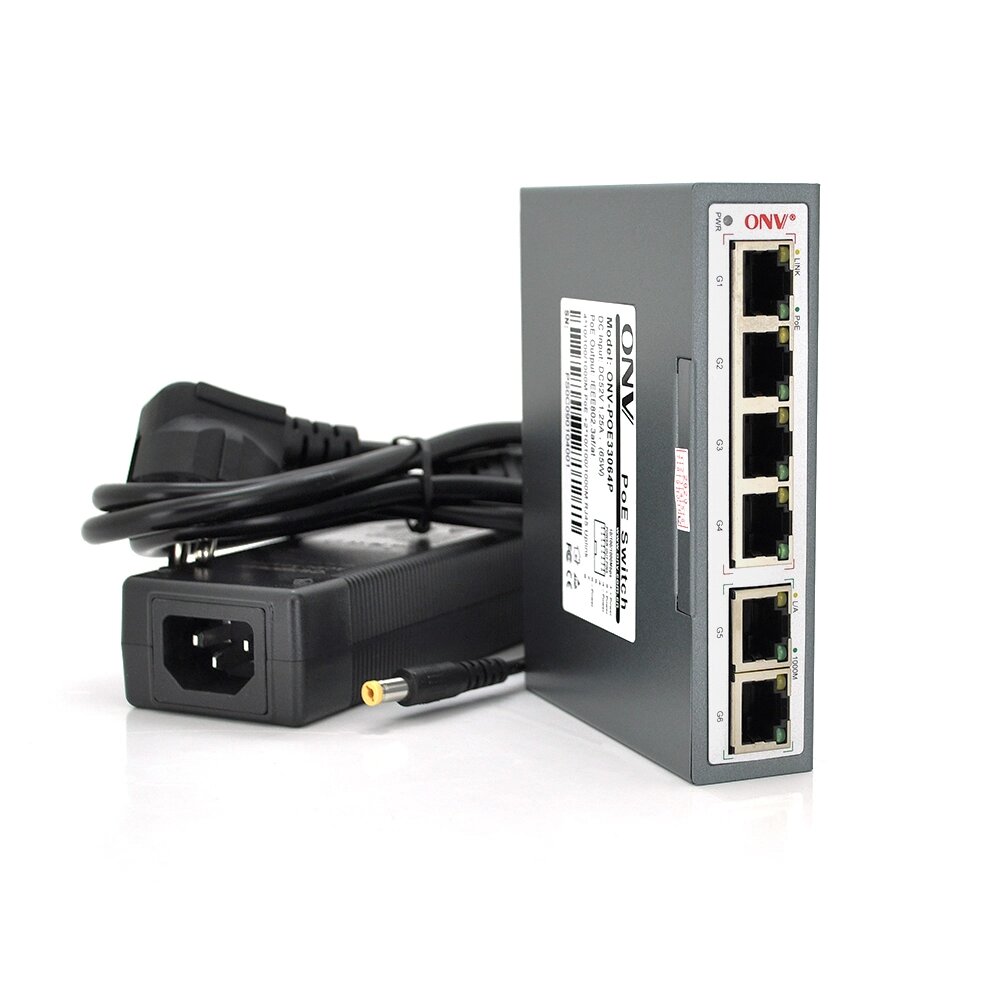 4Х портовий PoE Гбіт комутатор ONV-POE33064P, 4xPoe1000Мбіт + 2х1000 Мбіт, IEEE802.3af / at , загальна потужність 65 Вт від компанії Price Killer - фото 1