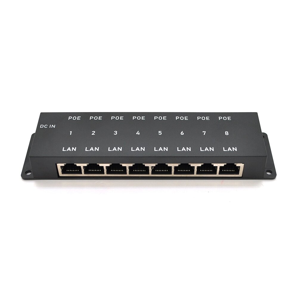 8-Портовий POE-інжектор харчування, з 8xRJ45  портами Ethernet 10 / 100Мбіт / с, IEEE802.3af/at, 12-57V, PIN45+/78- від компанії Price Killer - фото 1