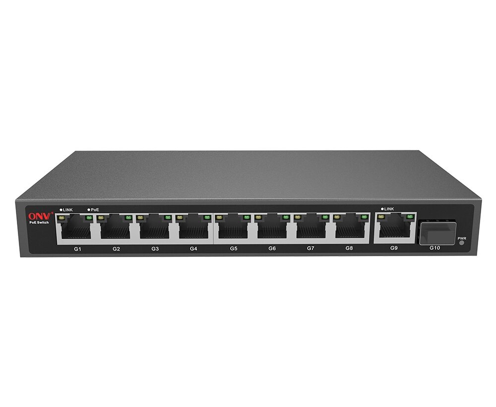 8Ми портовий PoE Full Gigabit комутатор ONV-POE33108PFG, 8xPoe1000Мбіт + 1х1000 Мбіт + 1хSFP 1000Мбіт, до 250м, від компанії Price Killer - фото 1