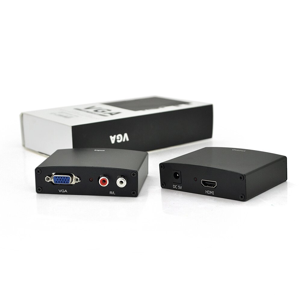 Активний конвертер HDMI (input) на VGA (output) + Audio Adapter, Black, 4K/2K, Пакет від компанії Price Killer - фото 1