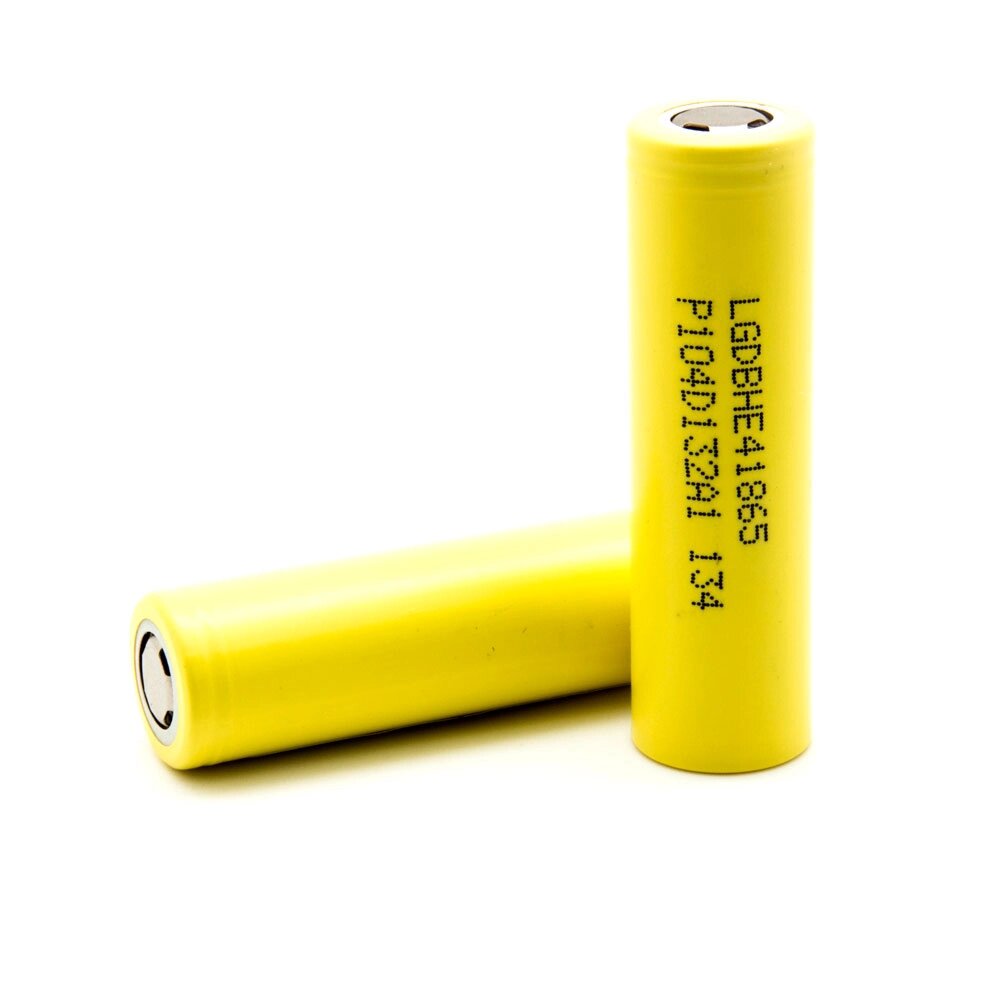 Акумулятор 18650 Li-Ion LG LGDBHE41865-HE4, 2500mAh, 35A, 4.2/3.7/2.5V, YELLOW, 2 шт в упаковці, ціна за 1 шт від компанії Price Killer - фото 1