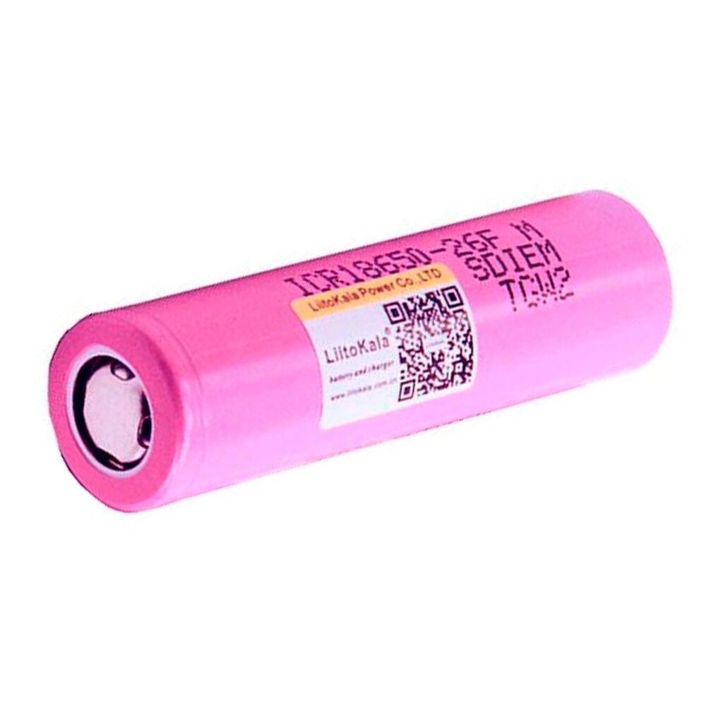 Акумулятор 18650 Li-Ion LiitoKala Lii-35E, 3500mah （3350-3500mah）, 3.7V (2.5-4.2V), Pink, PVC BOX Q2, ціна за 1 шт від компанії Price Killer - фото 1