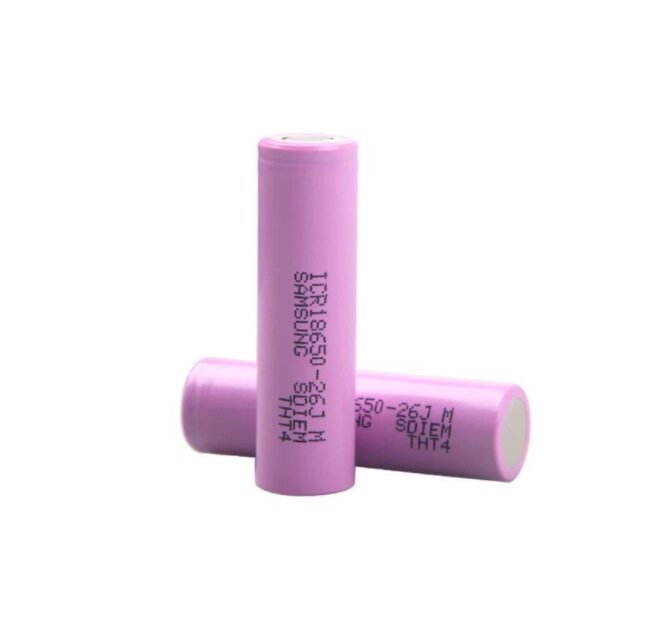 Акумулятор 18650 Li-Ion Samsung ICR18650-26J, 2600mAh, 5.2A, 4.2/3.6/2.5V, PINK, 2 шт в упаковці, ціна за 1 шт від компанії Price Killer - фото 1