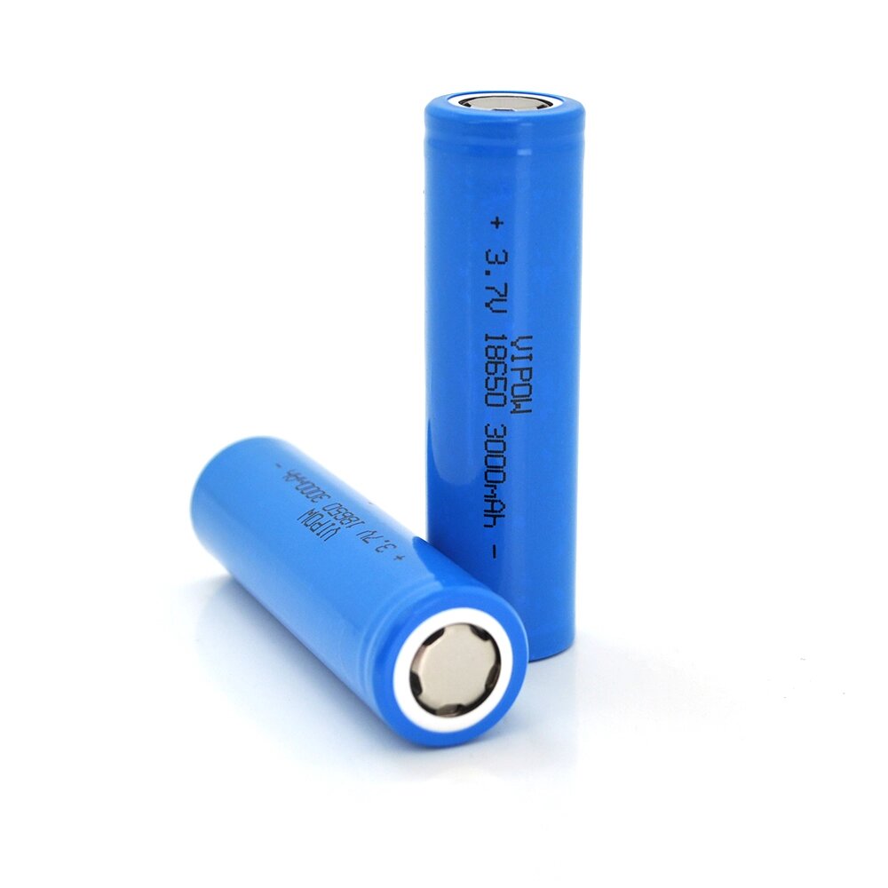 Акумулятор 18650 Li-Ion Vipow ICR18650 FlatTop, 3000mAh, 3.7V, Blue від компанії Price Killer - фото 1