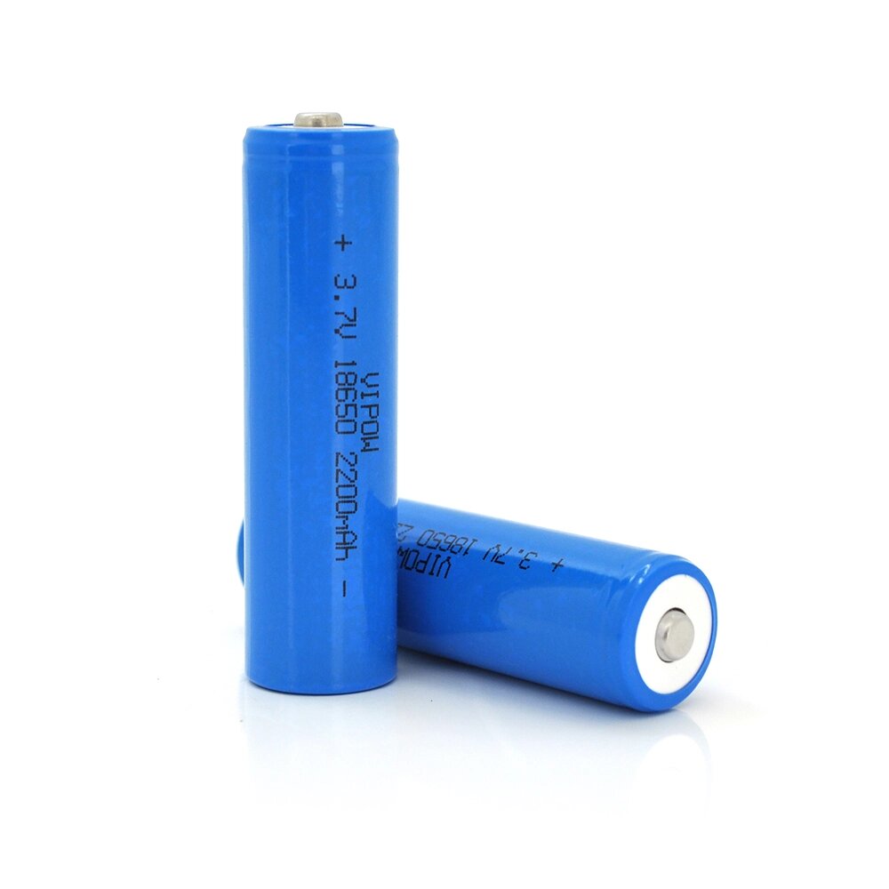 Акумулятор 18650 Li-Ion Vipow ICR18650 TipTop, 2200mAh, 3.7V, Blue Q50/500 від компанії Price Killer - фото 1