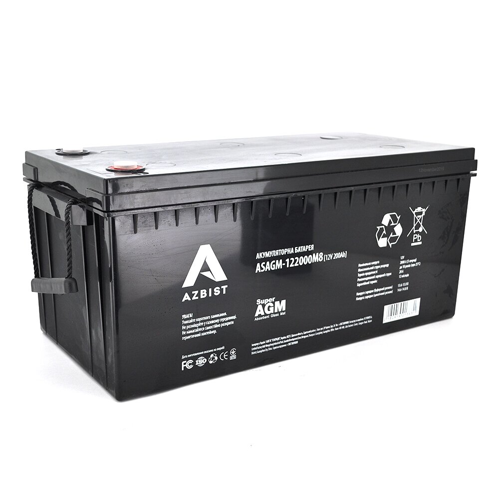 Акумулятор ASBIST Super AGM ASAGM-122000M8, Black Case, 12V 200.0Ah ( 522 х 240 х 219 (224) ), 57kg Q1 від компанії Price Killer - фото 1