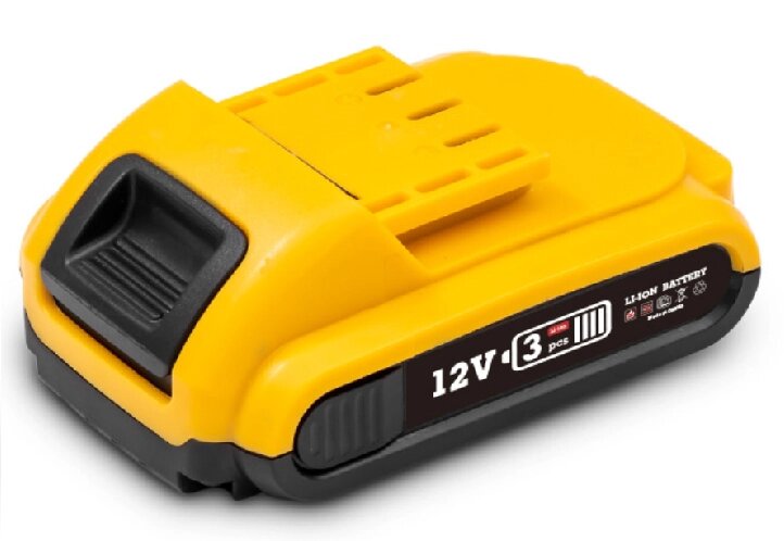 Акумулятор для електроінструмента HILDA, Li-Ion 12V, 3*18650, роз'єм зарядки 5,5*2,5 мм, 118*75*50mm, (тип Dewalt) від компанії Price Killer - фото 1