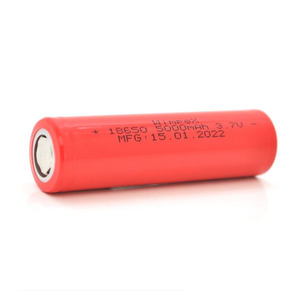 Акумулятор WMP-5000 18650 Li-Ion Flat Top, 2000mAh, 3.7V, Red від компанії Price Killer - фото 1