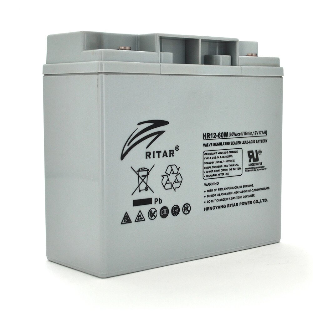 Акумуляторна батарея AGM RITAR HR12-60W, Gray Case, 12V 17.0Ah ( 181 х 77 х 167 (167 ) 4.80 kg Q4 від компанії Price Killer - фото 1