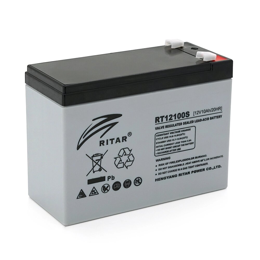 Акумуляторна батарея AGM RITAR RT12100S, Gray Case, 12V 10.0Ah ( 151 х 98 х 95 (101 ) ), 3.5 kg  Q8 від компанії Price Killer - фото 1