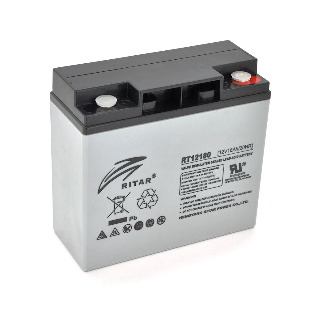 Акумуляторна батарея AGM RITAR RT12180, Gray Case, 12V 18.0Ah   ( 181 х 77 х 167 ), 4.95kg Q4 від компанії Price Killer - фото 1