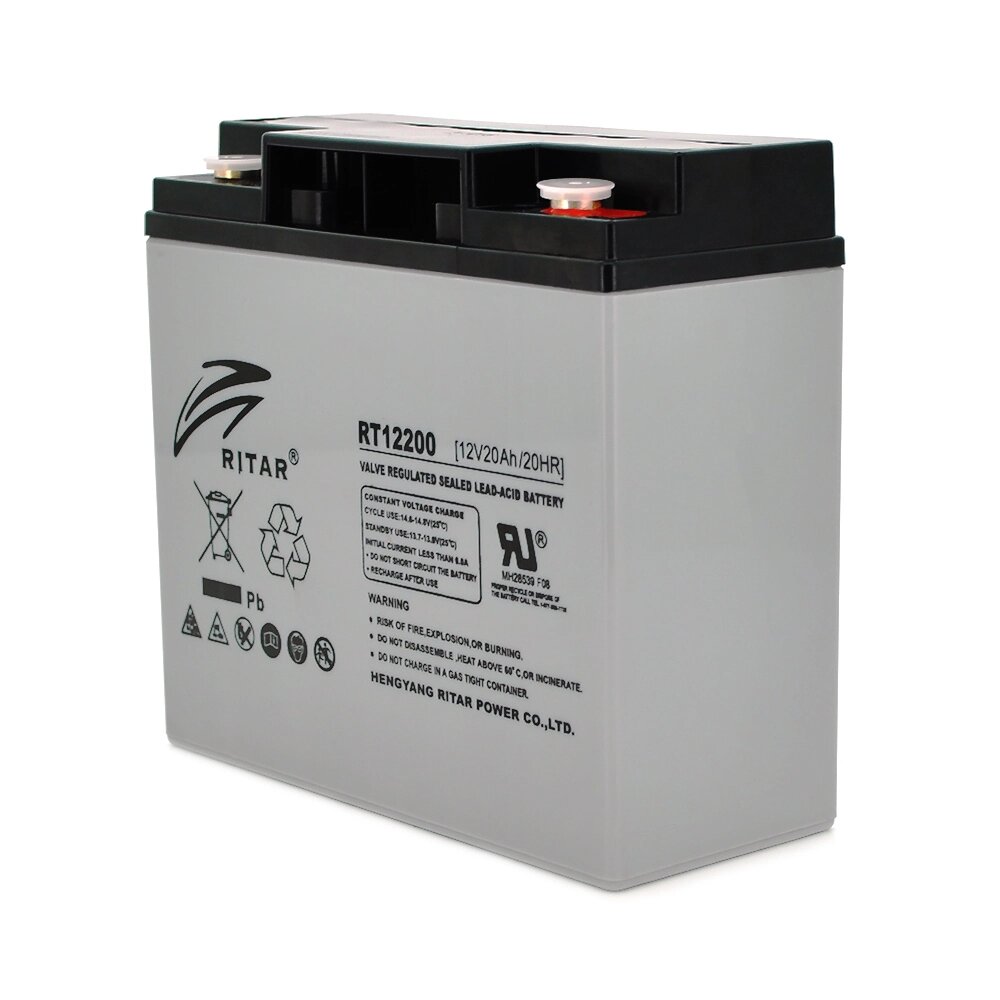 Акумуляторна батарея AGM RITAR RT12200, Gray Case, 12V 20.0Ah  ( 181 х 77 х 167 ) Q4 від компанії Price Killer - фото 1