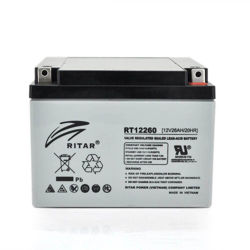 Акумуляторна батарея AGM RITAR RT12260, Gray Case, 12V 26.0Ah  (166 х 178 х125 ) Q1 від компанії Price Killer - фото 1