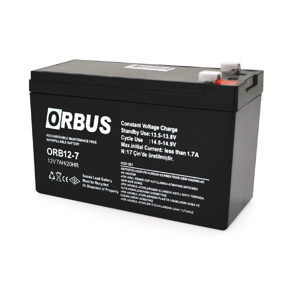 Акумуляторна батарея ORBUS ORB1270 AGM 12V 7Ah  (151 x 65 x 94) 2.0 kg Q10/450 від компанії Price Killer - фото 1