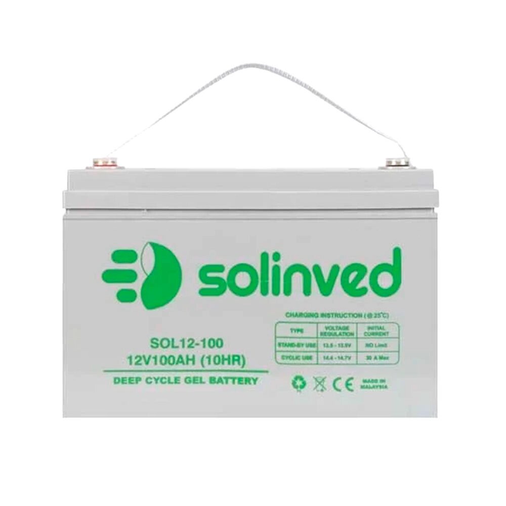 Акумуляторна батарея SOLINVED 100-12 GEL 12V 100 Ah (330 x 173 x 218), 30.4 kg Grey Q1/48 від компанії Price Killer - фото 1