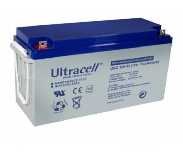 Акумуляторна батарея Ultracell UCG150-12 GEL 12 V 150 Ah (485 x 170 x 240) White Q1/34 від компанії Price Killer - фото 1