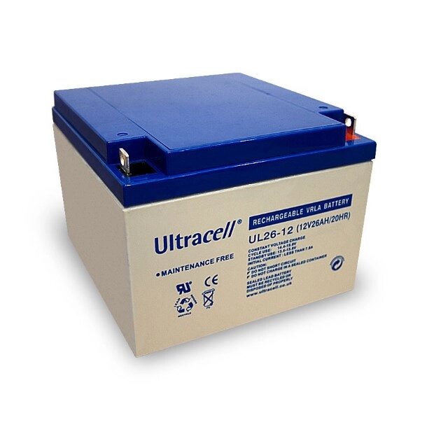 Акумуляторна батарея Ultracell UL26-12 AGM 12V 26 Ah  (167x 175 x 125), 8 kg White Q1/180 від компанії Price Killer - фото 1