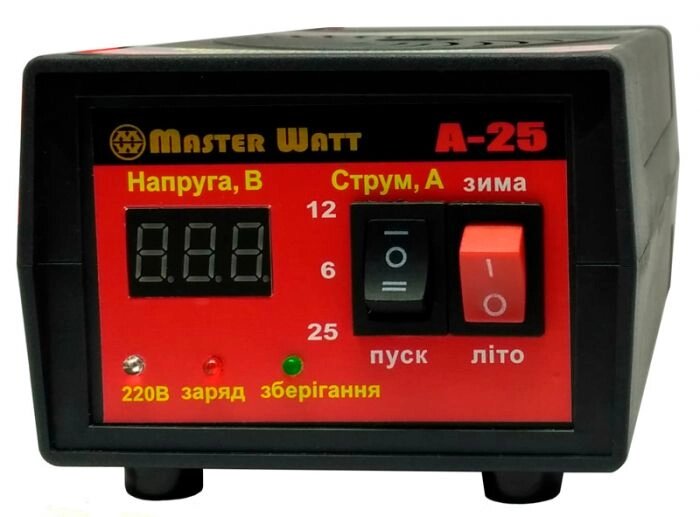 Автоматичне ЗУ для акумулятора MW-AZU12-25A 12V (30-300Ah) (MF, WET, AGM, GEL, CA/CA), 160-240V, Мах струм заряду від компанії Price Killer - фото 1