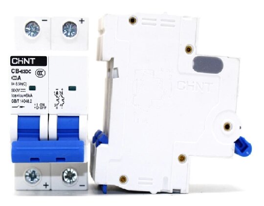 Автоматичний вимикач постійного струму CHINT CB-63DC 2P 10A, DC500V, 6kA, DIN, 86*36*49.5mm від компанії Price Killer - фото 1