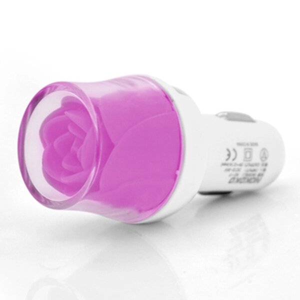 АЗУ NOKOKO Flower, 12V-USB, 5-5.5V, 2*USB, 10W, 2,1А, Violet, Пакет Q50 від компанії Price Killer - фото 1