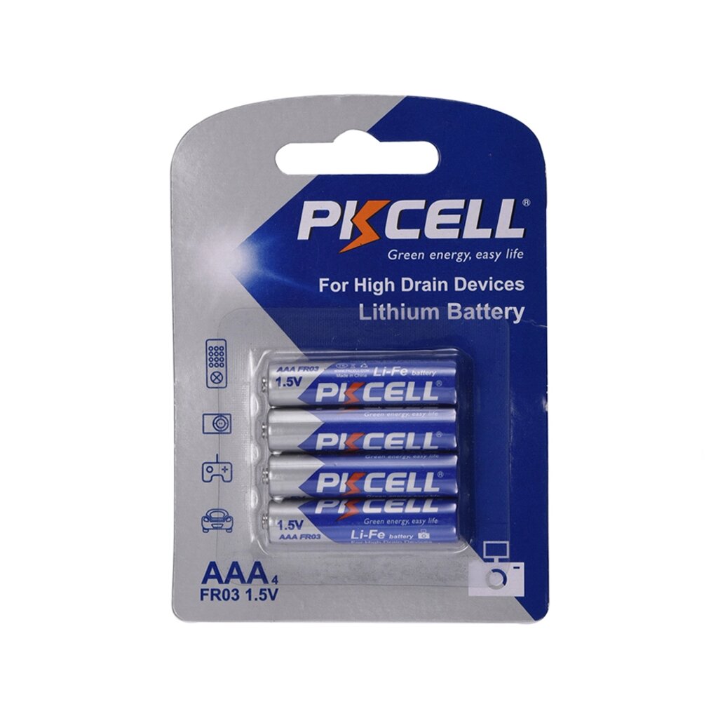 Батарейка літієва PKCELL LiFe 1.5V AAA/FR03, 4 шт в блістері ( упак. 48 штук ) ціна за блищить. Q12 від компанії Price Killer - фото 1