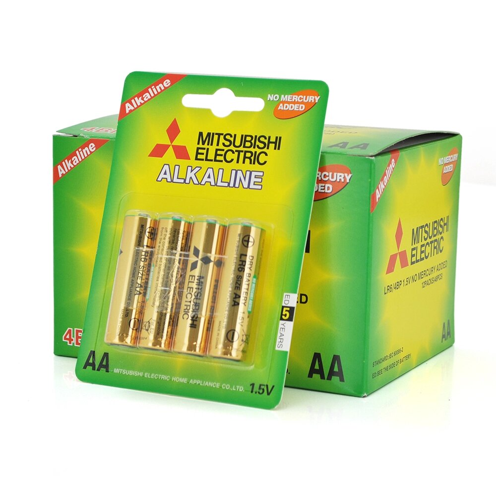 Батарейка лужна MITSUBISHI 1.5V AA/LR6, 4pcs/card, 48pcs/inner box, 576pcs/ctn від компанії Price Killer - фото 1