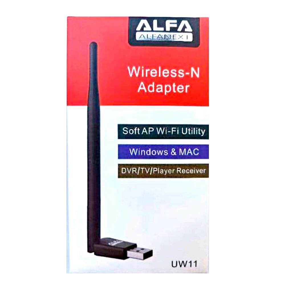 Бездротовий мережевий адаптер з антеною Wi-Fi-USB LV-UW11RK-5DB MTK7601, 150Mbps, 2.4 GHz, Win10/8.1/8/7/XP, Mac OSX від компанії Price Killer - фото 1