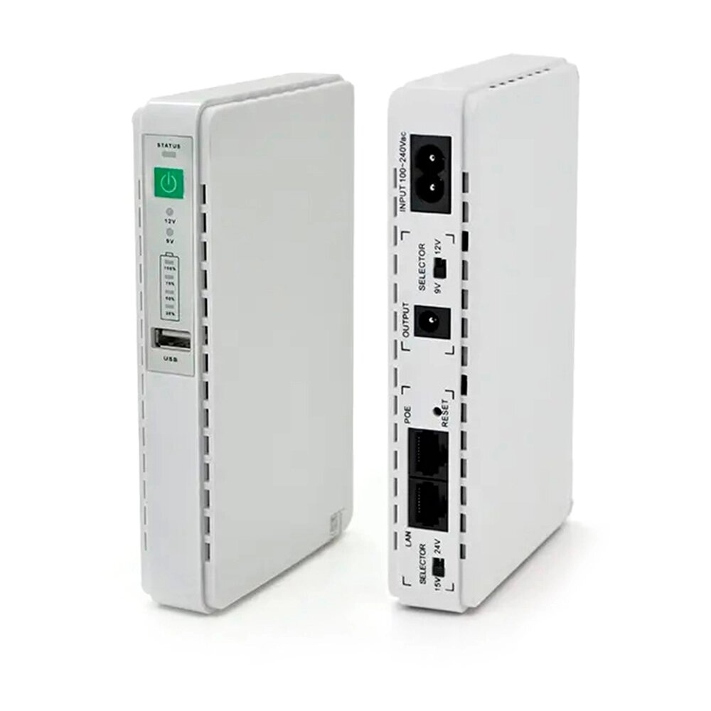 ДБЖ MIni Ups для роутерів/комутаторів/PON/POE-431P, 5/7.5/9/12V, 1A, 4X2200MAh, (159х28х105), 0,430 кг, White, BOX від компанії Price Killer - фото 1