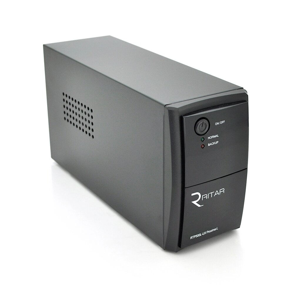 ДБЖ Ritar  RTP500L-UX-IEC (300W) Proxima-L, LED, AVR, 3st, USB, 4x IEC-320 C14, 145-290Vac, 1x12V4.5Ah, plastik Case ( від компанії Price Killer - фото 1