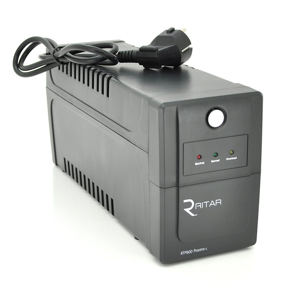 ДБЖ Ritar  RTP600 (360W) Proxima-L, LED, AVR, 2st, 2xSCHUKO socket, 1x12V7Ah, plastik Case ( 340 х 140 х 205 ) 4,46 кг   від компанії Price Killer - фото 1