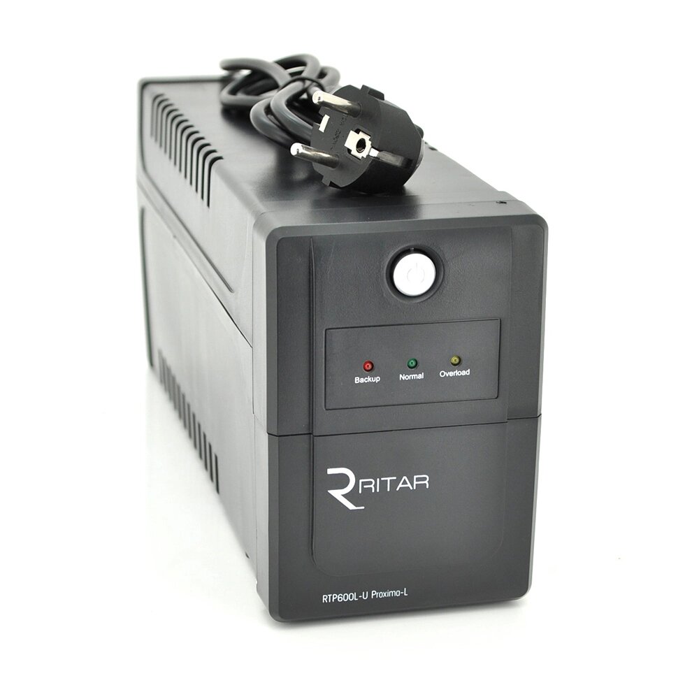 ДБЖ Ritar  RTP600L-U (360W) Proxima-L, LED, AVR, 2st, USB, 2xSCHUKO socket, 1x12V7Ah, plastik Case ( 340 x 140 X 205 ) від компанії Price Killer - фото 1