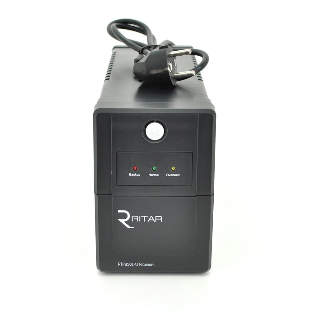 ДБЖ Ritar  RTP650L-U (390W) Proxima-L, LED, AVR, 2st, USB, 2xSCHUKO socket, 1x12V7Ah, plastik Case ( 340 x 140 X 205 ) від компанії Price Killer - фото 1