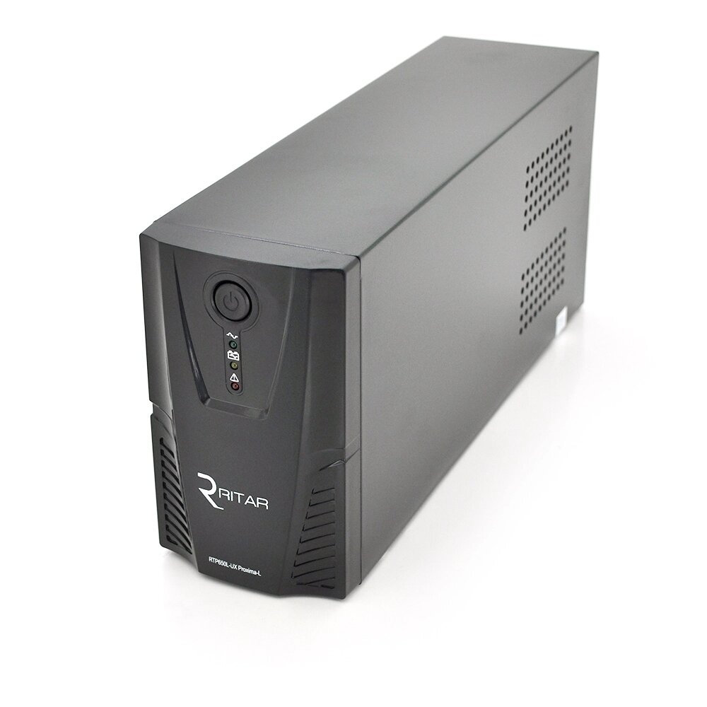 ДБЖ Ritar  RTP650L-UX-IEC (390W) Proxima-L, LED, AVR, 3st, USB, 4xIEC-320 C14, 145-290Vac, 1x12V7Ah, plastik Case ( 314  від компанії Price Killer - фото 1