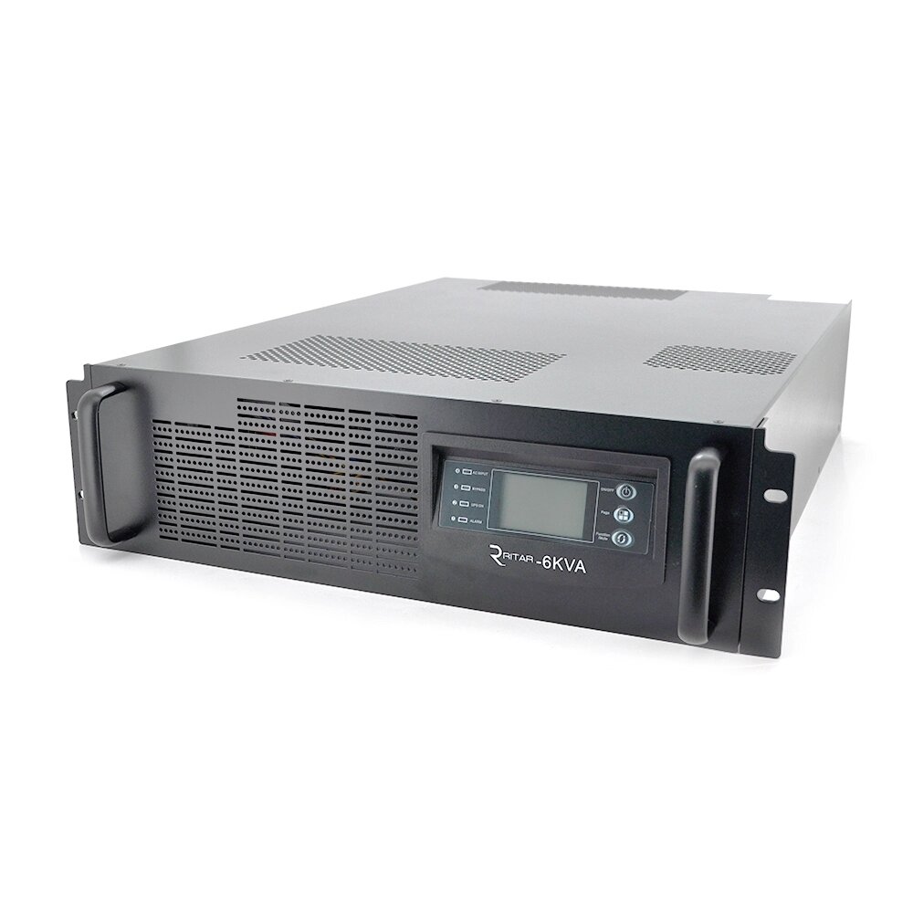 ДБЖ з правильною синусоїдою ONLINE Ritar RT-6KL-LCD, RACK 6000VA (5400Вт), 192В, Струм макс. 5A під зовнішній АКБ, від компанії Price Killer - фото 1