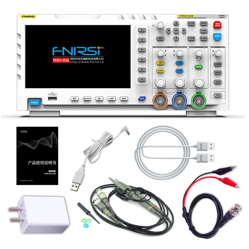 Двоканальний осцилограф FNIRSI 1014D, 100MHz, високовольтний щуп P4100, Box від компанії Price Killer - фото 1