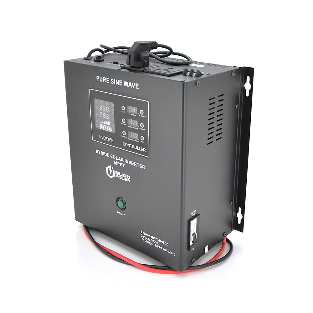 Гібридний інвертор Europower RTSWm-MPPT-500LCD, 300W, 12V, струм заряду 10A, 140-275V, MPPT (20 / 40А, 15-75Vdc) від компанії Price Killer - фото 1